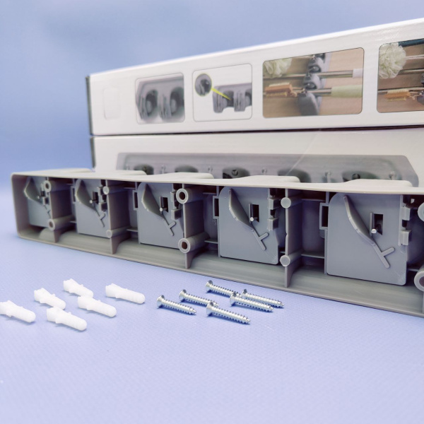 Настенный держатель для уборочного инвентаря Broom Holder / Держатель с крючками для швабр, щеток, салфеток / 5 ячеек, 6 крючков для хозяйственных товаров